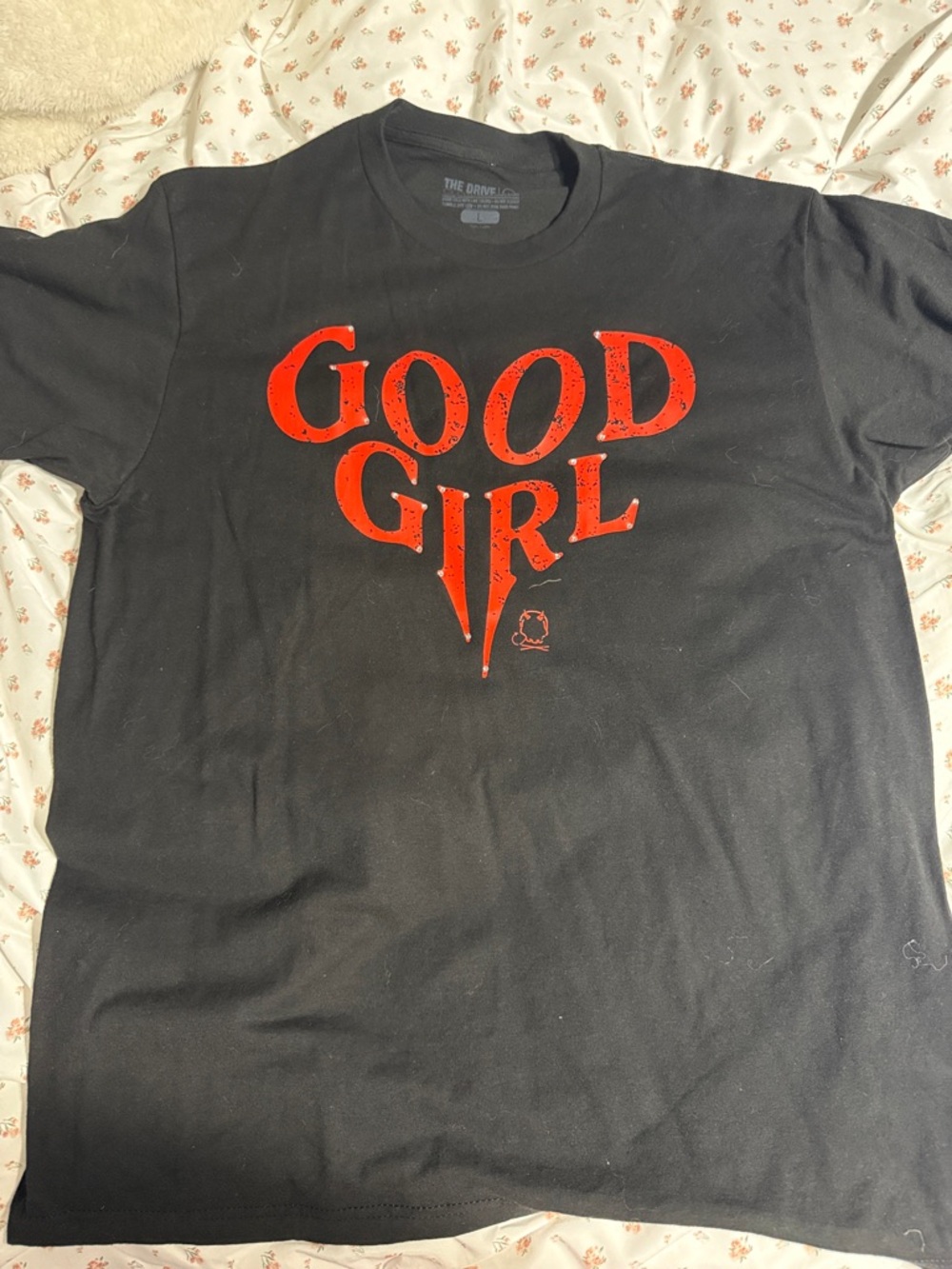 The Drive Black Short-Sleeve 'Good Girl' Graphic Tee - Red Print
